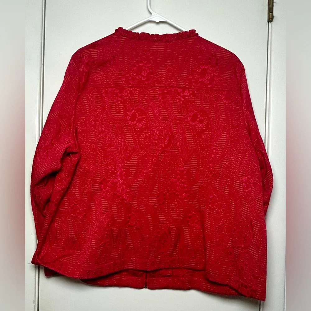 Ruby Rd – Textured Jacket – Red – Size 20W - Picture 4 of 7